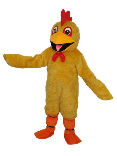 Plush Yellow Chicken Mascot Adult Costume
