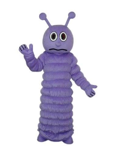 Purple Worm Mascot Adult Costume