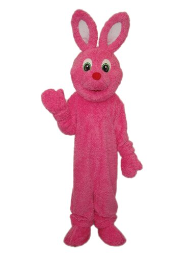 Pink Furry Rabbit Mascot Adult Costume